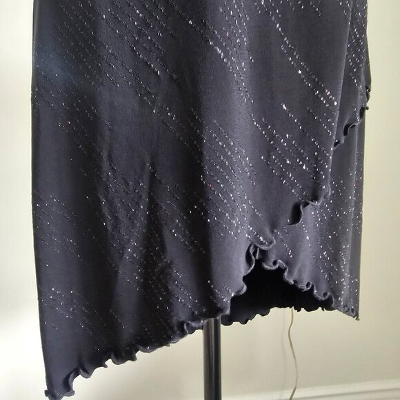 Women's Black Spaghetti Strap Asymmetrical Party Dress - Picture 7 of 16